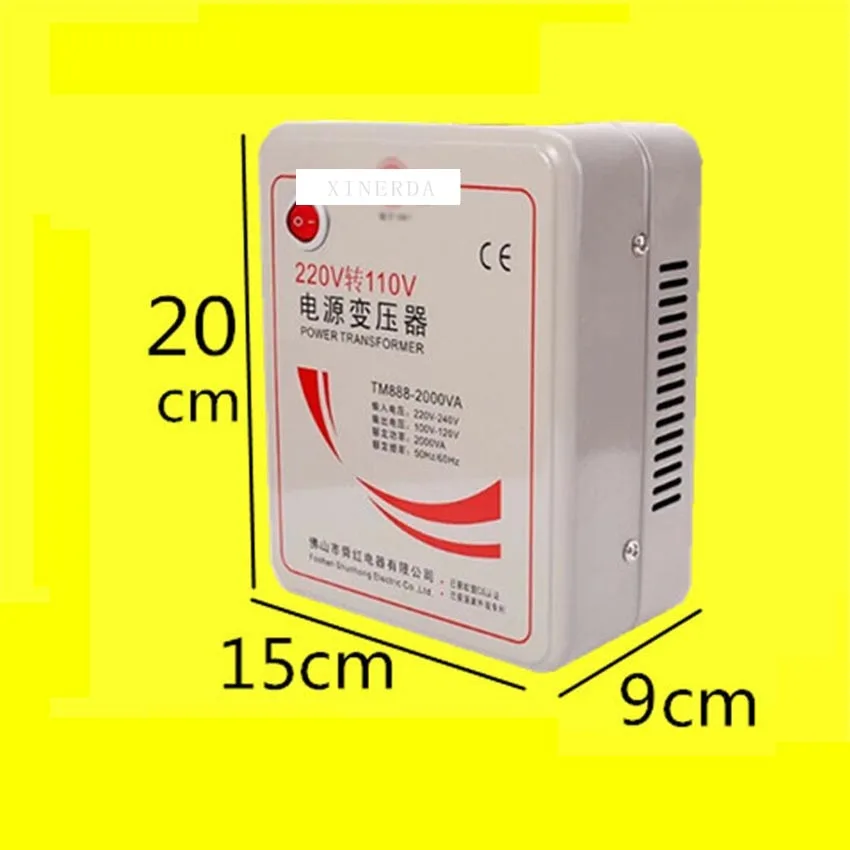 New Arrival TM888-2000VA 2000W High-power Transformer 220V Turn 110V to 220V Appliances Voltage Power Converter 50Hz/60Hz 2000VA