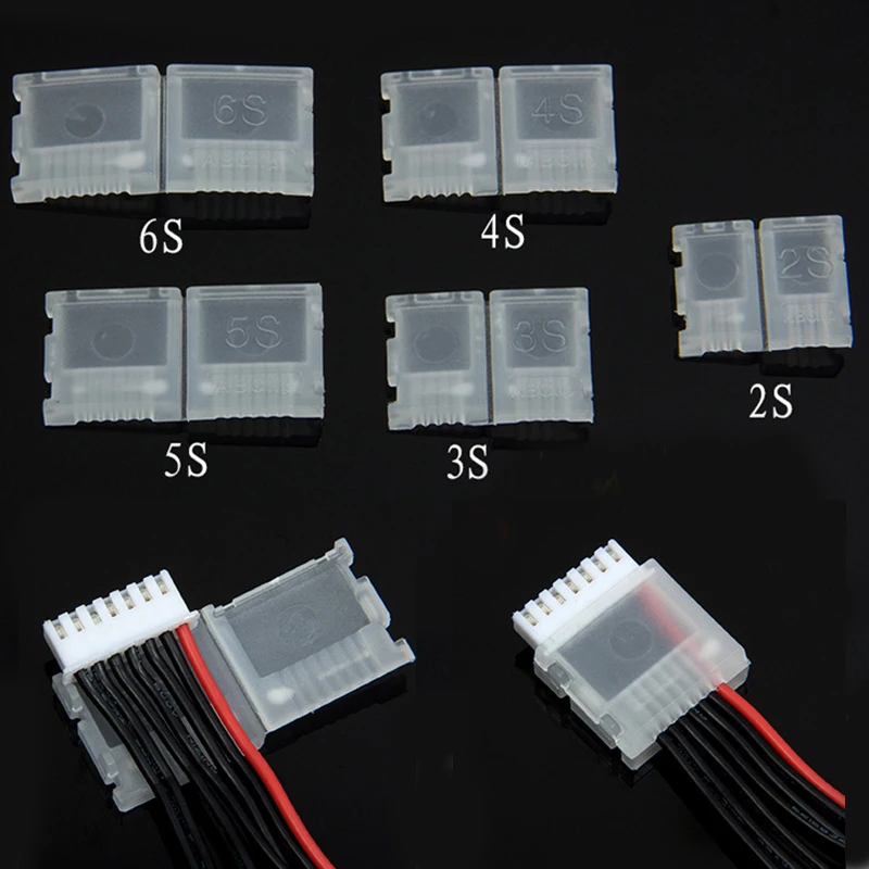 20pcs/lot 2S 3S 4S 5S 6S LiPo Battery JST-XH Balanced Head Protection Balance Plug Savers AB Clip For RC Drone Battery Part