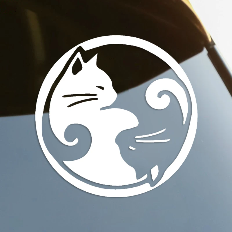 

наклейки на авто Кот Инь Ян водонепроницаемые наклейки на машину наклейка для авто автонаклейка стикер этикеты винила наклейки стайлинга автомобилей украшения на бампере автомобиля заднее стекло