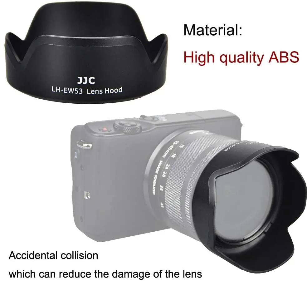 JJC Camera Lens Hood Shade for EF-M 15-45mm f/3.5-6.3 is STM Lens for Canon EOS M50 Mark II M5 M50 M6 Mark II M200 M100 M10