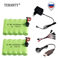 6v 2800mah Rechargeable Battery + Charger For Rc toys Cars Tanks Truck Robots Gun RC Boat AA Ni-MH 6v 700mah NiMH Battery Pack