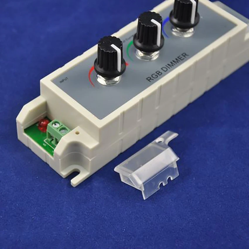 LED Light Strip Dimmer, DC 12V-24V xx3A PWM Dimming Controller, 3 Channel RGB Color Dimmer Knob Controller, Adjust Brightness