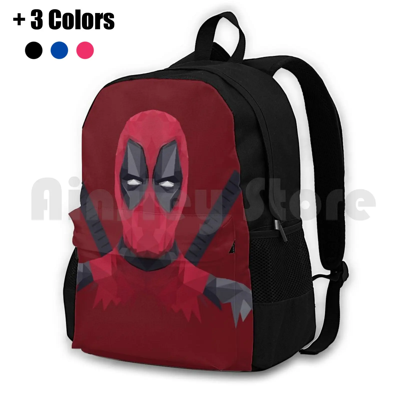 Superhero Romance Outdoor Hiking Backpack Riding Climbing Sports Bag Comic Book Superhero Mercernary Low Poly Photoshop Mouth