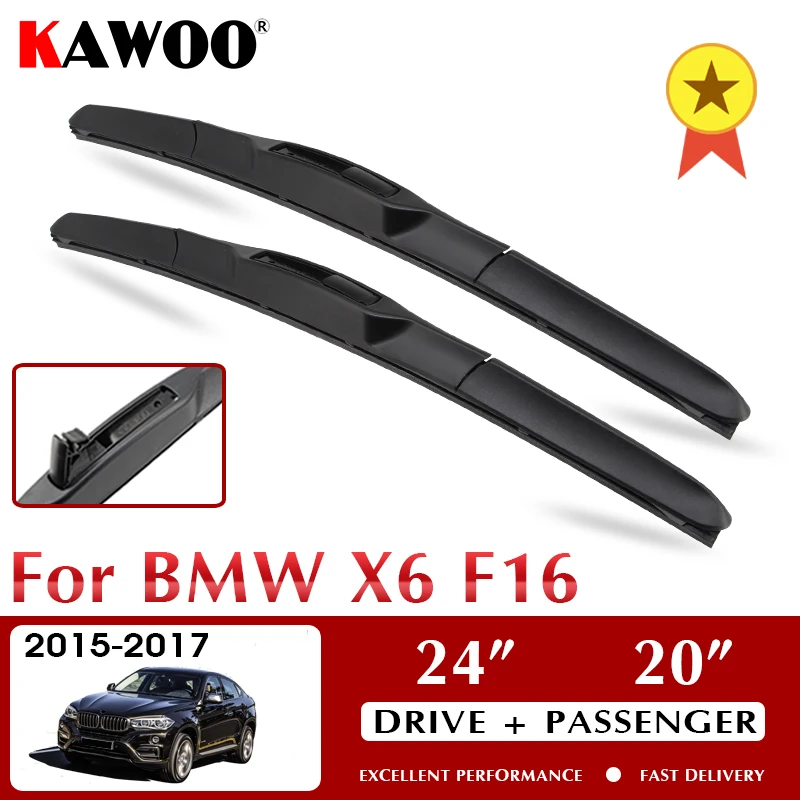 

KAWOO Wiper Front Car Wiper Blade For BMW X6 F16 October 2015 - Nov. 2017 Windshield Windscreen Window 24"+20" LHD RHD