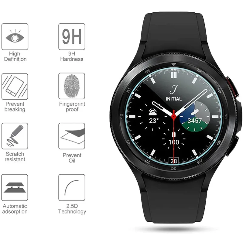 Защитное стекло BEHUA для Samsung Galaxy Watch 4, 40 мм, 44 мм, 42 мм, 46 мм, 4 шт.