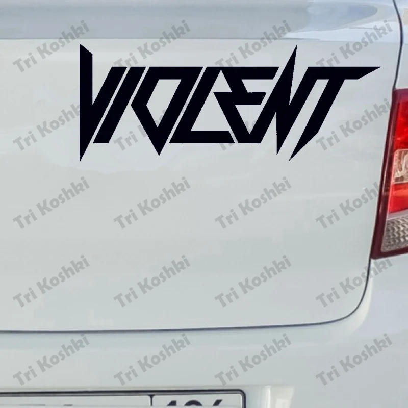 Tri Koshki HZX1473 text violent car sticker Vinyl Decals Waterproof sticker on Car Body Rear Window truck sticker