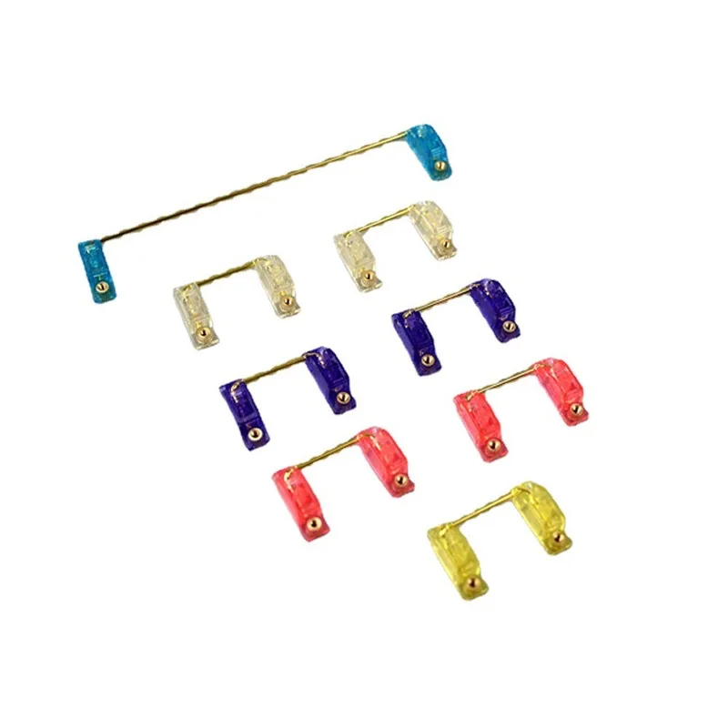 PCB 6.25u 2u Gold Plated Screw Satellite Shaft 87 104 Set Mechanical Keyboard Transparent Purple Blue Pink Yellow Black