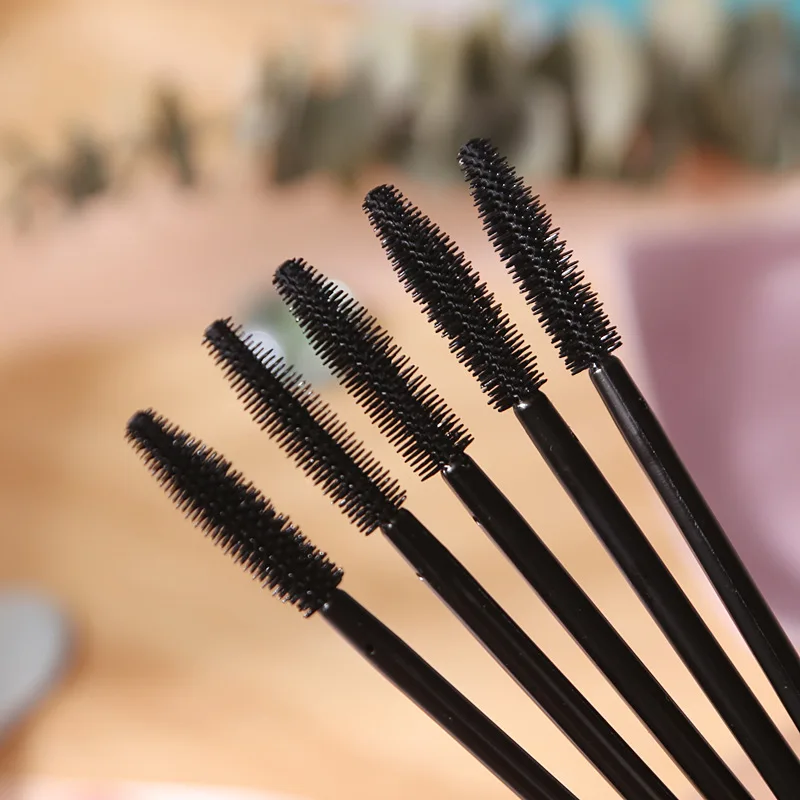 100 Pcs Einweg Silikon Wimpern Pinsel Applikator Wimpern Volle Schwarz Mascara Wands Pinsel Wimpern Verlängerung Make-Up-Tool – Detail 6