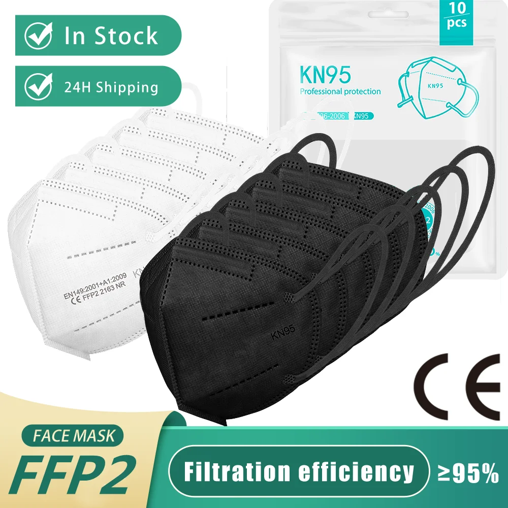 Mascarillas ffp2 negras fpp2, máscara respiratoria homologada KN95, negra, ce