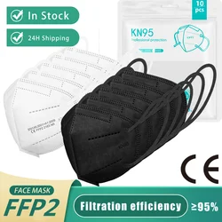 Mascarillas ffp2 negras fpp2, máscara respiratoria homologada KN95, negra, ce