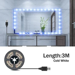 LED Makeup Vanity Mirror Light Strip Bathroom Bulb Dressing Table Wall Lamp Led Night Light For Room Cosmetic Mirrors Decorative