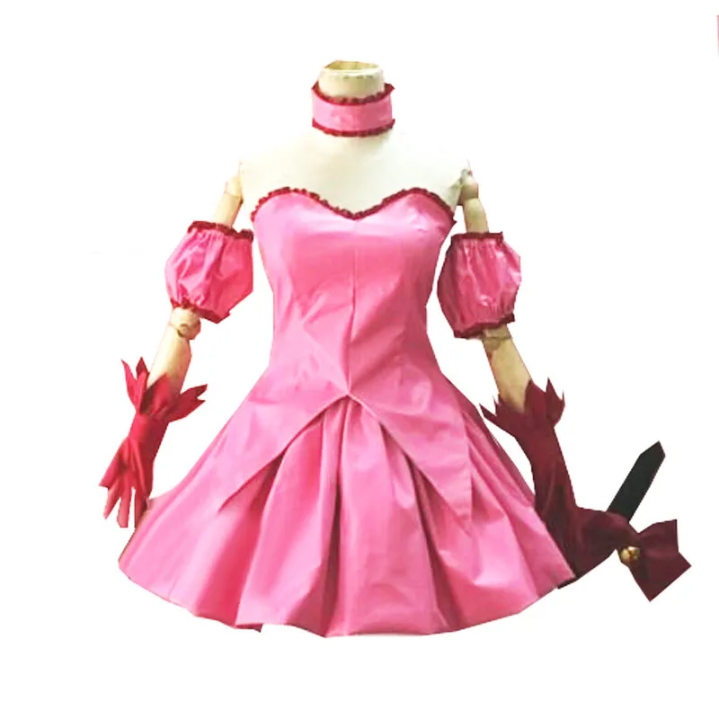 

Ichigo Momomiya Mew Ichigo Transformed Short Pink Dress Cosplay Costume with Cat Ears and Tail