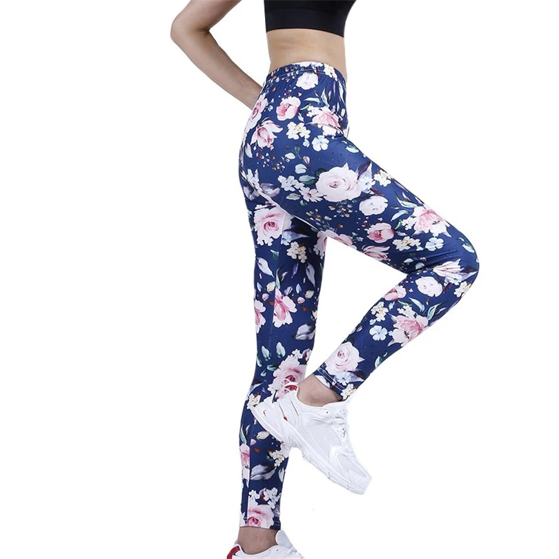 

NDUJCSI 2022 Summer New Petal Digital Color Printing Leggings Punk Women Leggins Stretchy Trousers Casual Pants