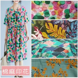 Spring Summer Various Colorful Printing Viscose/Cotton Fabric Soft Clothing Blouse Skirt Pajamas Sewing Cloth Patchwork Material