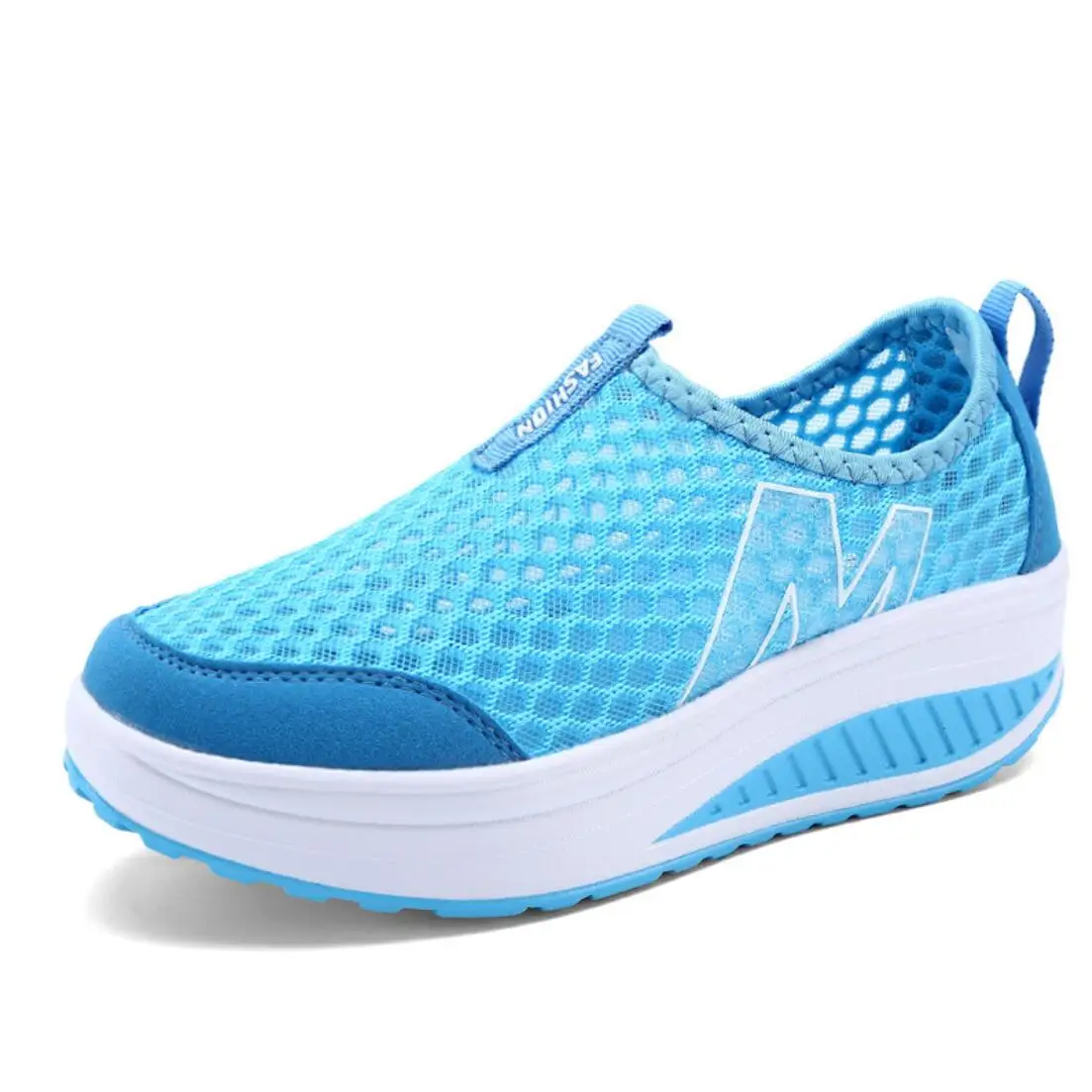 Women's Thick Bottom Shoes 2019 New Sports Leisure Mesh Cloth Shake Slope Women's Shoes Breathable Sneakers For Students