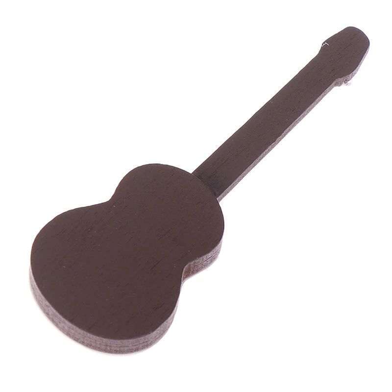 Accessoires de guitare pour maison de poupée 1:12, pièces d'instruments miniatures pour décoration de maison, meubles artisanaux en bois pour enfants