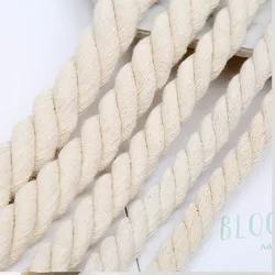 Natural Cotton Macrame Rope 3 Shares Twisted 100% Cotton Cords Home Wedding Christmas Decor DIY Crafts 5/6/8/10/12/15/18/20mm