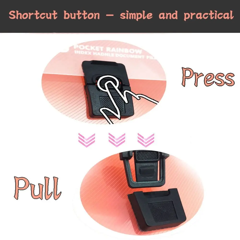 A4 Size 13 Pockets-Handle Plastic Expanding Accordion Folders Portable File Organizer Multi-Colour Large Capacity Document