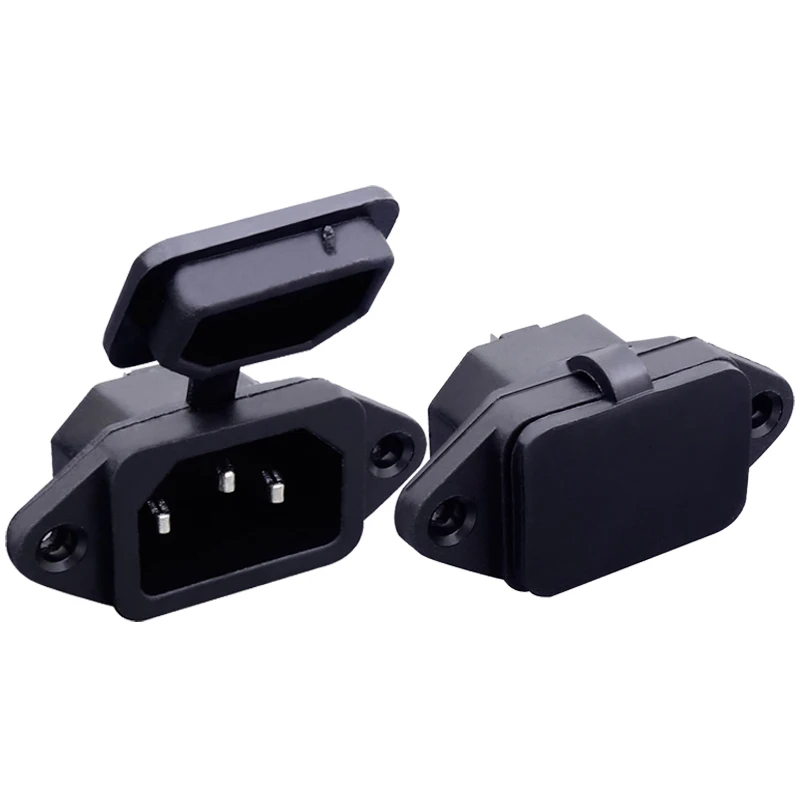 Waterproof Black 10A 250V IEC320 C13 C14 electric bicycle car wired Receptacle Connector battery Charging AC power outlet Socket