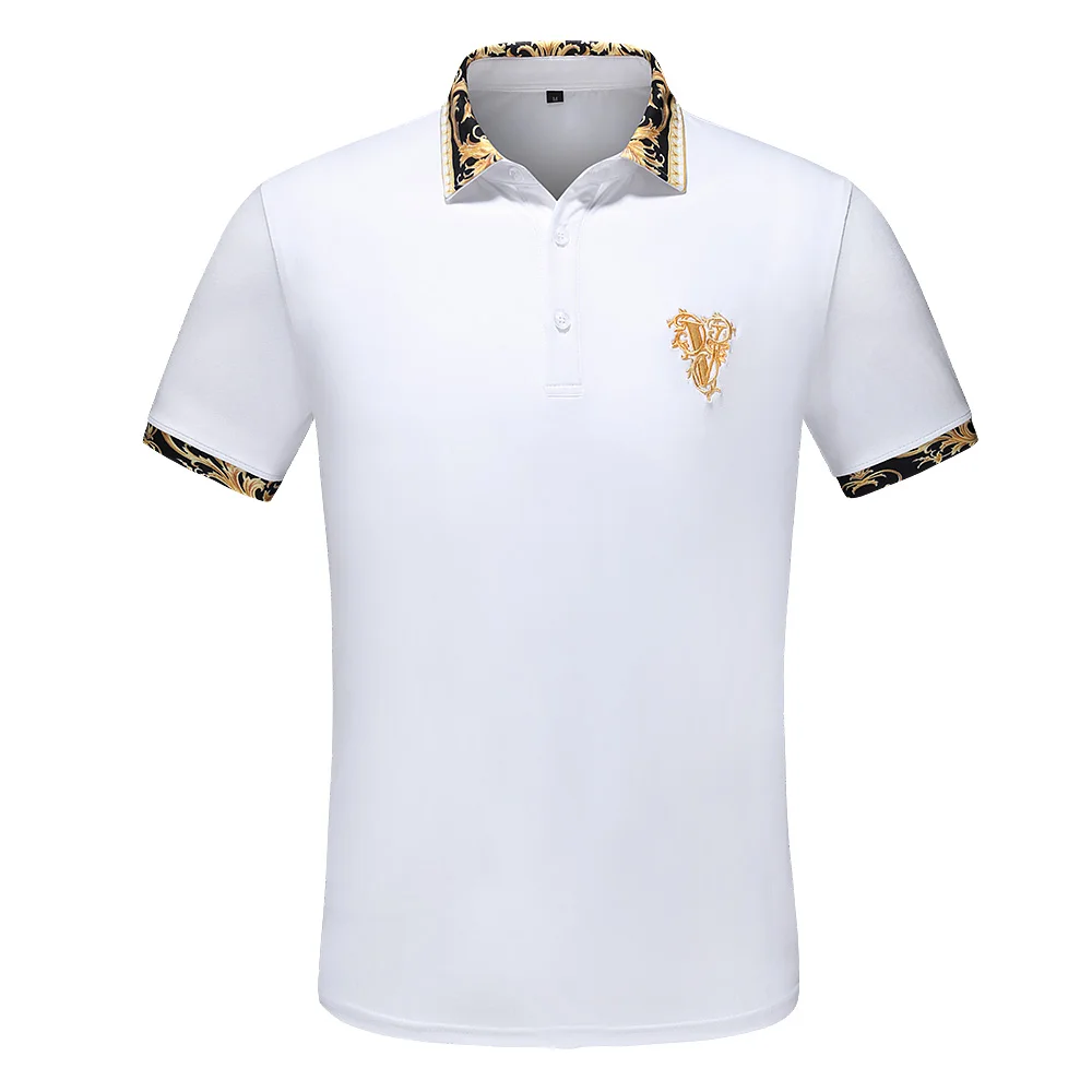 2024 new embroidery short-sleeved Polo Shirts men\'s summer British fashion men\'s cotton lapel knitted polo shirt