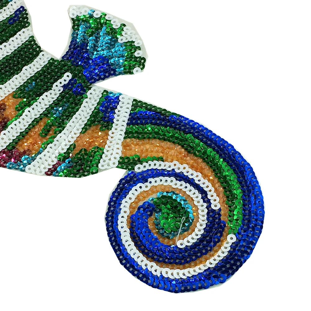 4pc Seahorse Embroidered Patch Hippocampus Sequin Applique Marine Fish Patches For Jeans Bags Appliques Parches AC1510