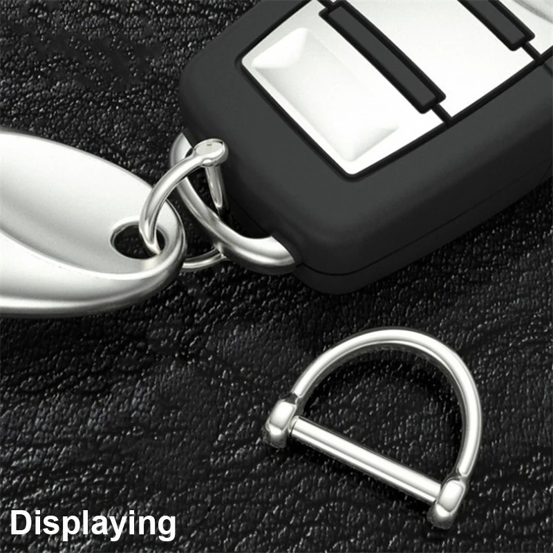 1 x Stainless steel D-ringshackle Buckle Keychain Ring Hook screw pin joint Connecter Bag Strap Clasp Leathercraft Parts