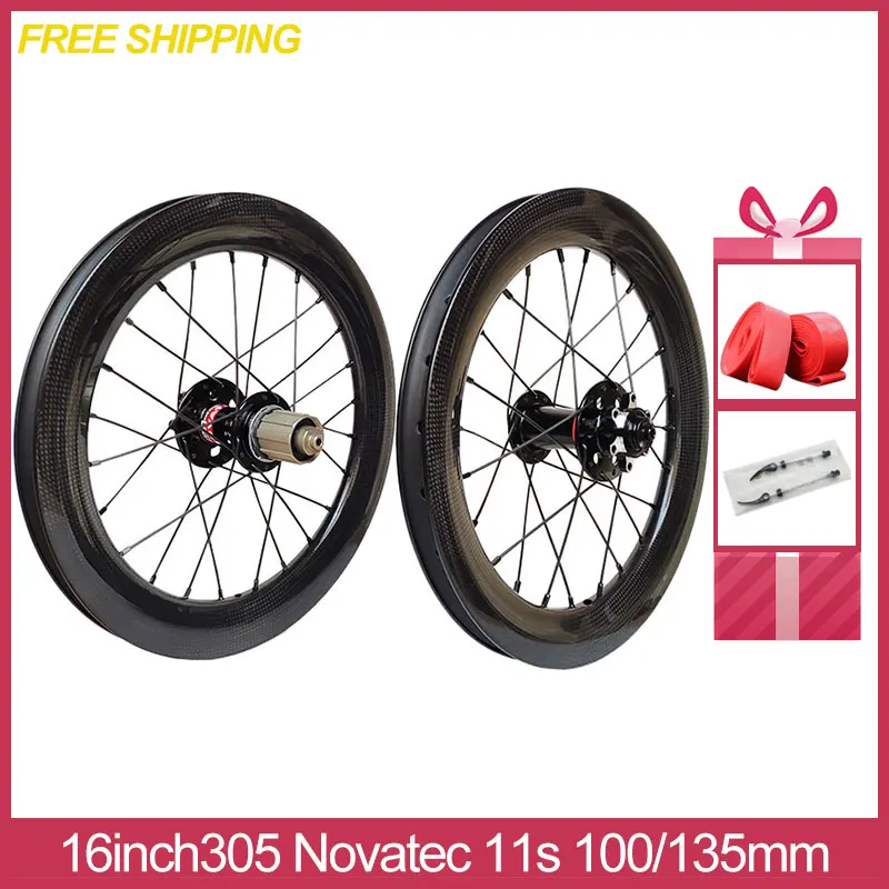 

305ND11-WS 16inch 305 Carbon Wheel SEMA Disc Brake 11Speed Novatec Hub Dahon Java X1 Mini Folding Bicycle Custom Color