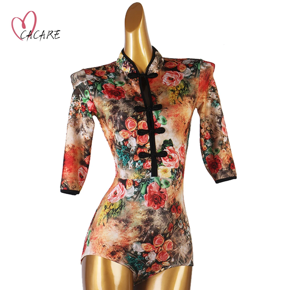 Bodysuit Cho Phòng Khiêu Vũ Cuộc Thi Nhảy Đầm Leotard Liền Quần Waltz Vũ Điệu Tango Flamenco Trang Phục Tùy Chỉnh Cơ Thể D0113