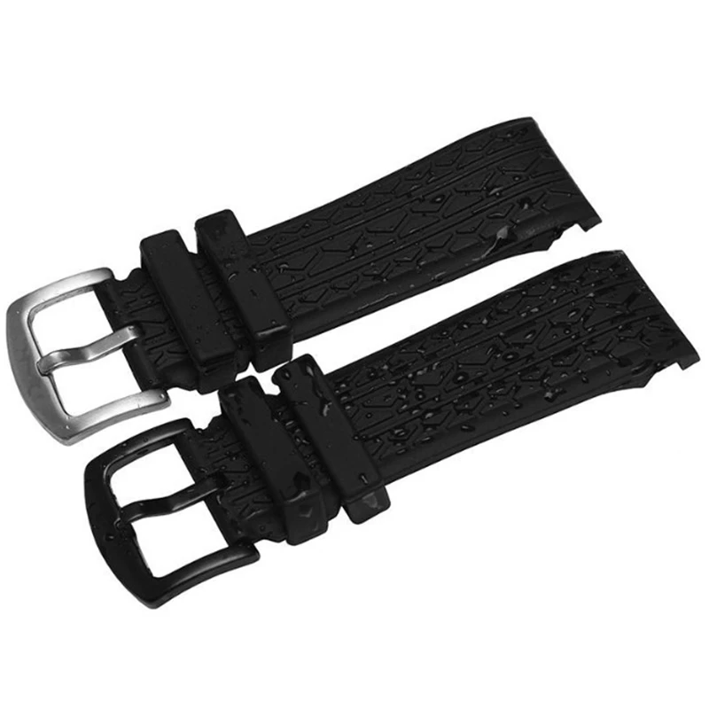 High-end 24mm black silicone strap for bracelet Porsche design p6612 watch strap watchbands belt Wristband Replacement belt