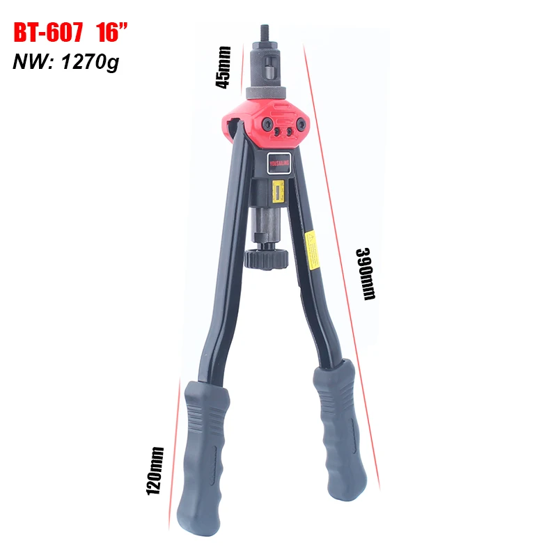 YOUSAILING BT-607 16"  Heavy Duty Manual Riveter Guns Hand Riveting Tool M3/M4/M5/M6/M8/M10/M12