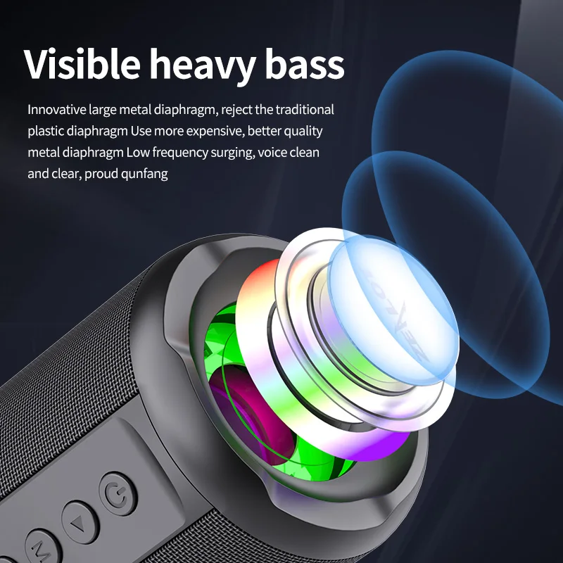 ZEALOT-S46 Мощные беспроводные колонки Bluetooth Аудиоцентр Портативный мини-сабвуфер Красочная звуковая система FM-радио USB