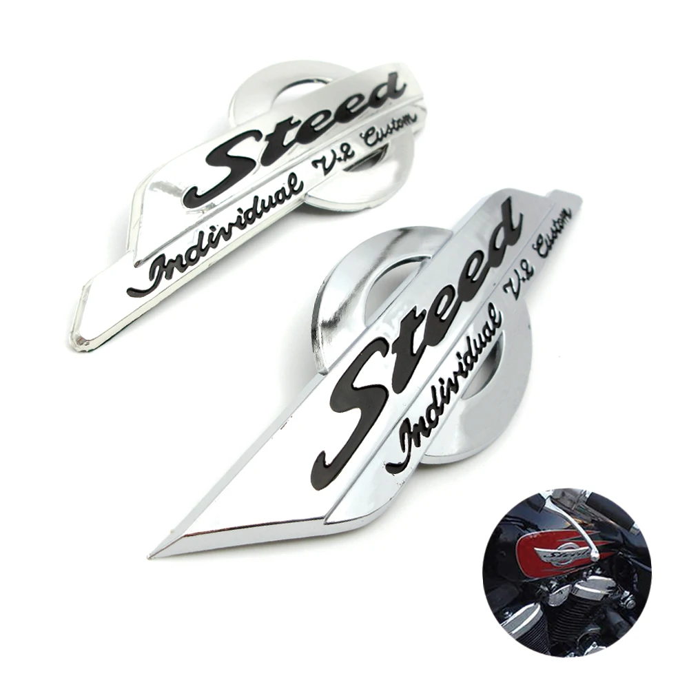 Motorcycle Petrol Cover Badge Plastic Sticker Fuel Tank Emblem Decorative Decals Parts Set For Honda Steed VLX 400 600 VLX400600