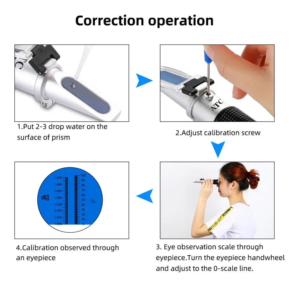 0-40% Brix 0-25% Alcohol Grapes Wine Refractometer ATC Handheld Concentration Meter Fruit Sugar Content Tester Measurement