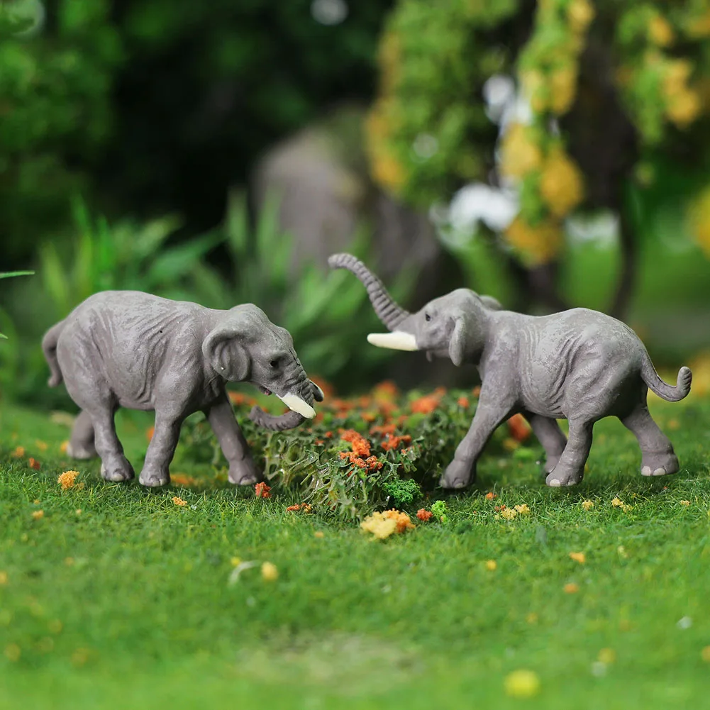 Evemodel AN15004 10pcs N Scale 1:160 Elephant PVC Well Painted Animals Model Railway