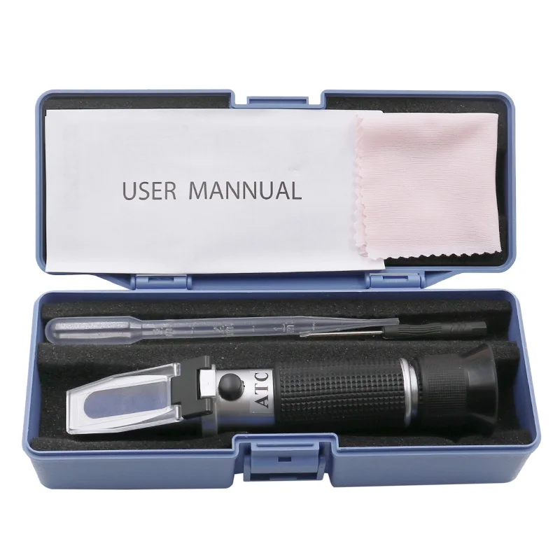 Handheld Refractometer sugar  concentration meter densimeter 0-32% Brix Saccharimeter Sugar Tester  Fruits Grapes ATC