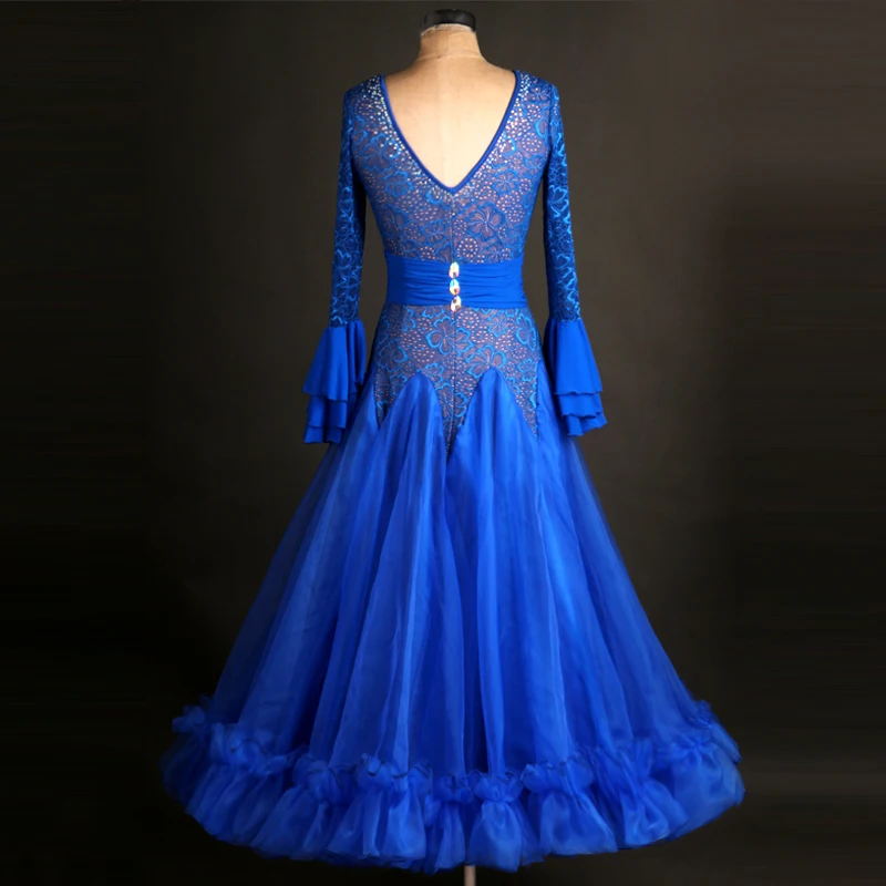 Ballroom Competition Dance Costume Women Long Sleeve Standard Ballroom Dress Adult's Tango Waltz Flamenco Dancing Dresses