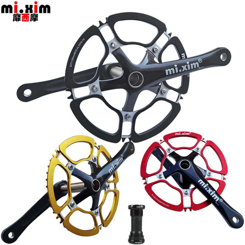 

mi.Xim 53t Chain Wheel with Shield 130bcd Folding Bike 170mm Crank Road Bike Single Speed Variable Speed Crankset