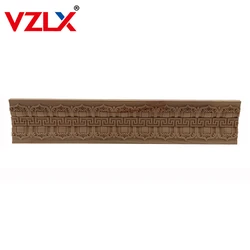 VZLX Wood Carved Applique Frame Corner Onlay Unpainted Furniture Home Buddha Statue Decoration Lines Door Decor Accessories