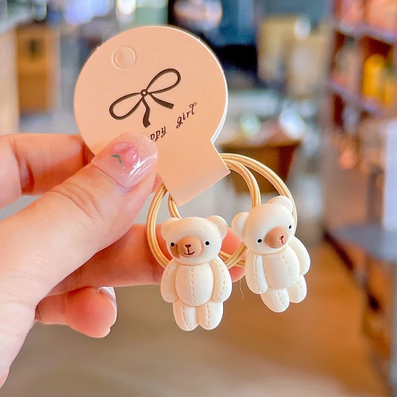 2PCS Cute Cartoon Rabbit Bear Animals Kids Elastic Hair Bands Children Hair Ties Girls Hair Accessories Baby Headdress