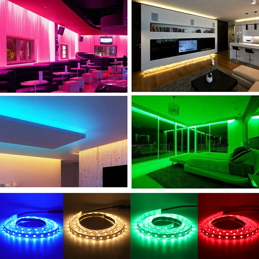 12V RGB LED Strip Light 5M 300Leds SMD 2835 5050 60LEDs/m Tuya Wifi Bluetooth APP Control Waterproof Flexible Tape Ribbon