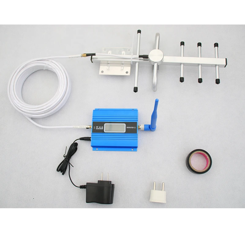 Lintratek GSM Repeater 900Mhz Signal Booster GSM 900 Ampli 2G Mini Mobile Phone Signal Repeater LCD Display Full kit 10M cable