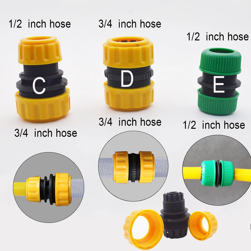PVC Gartenarbeit Zubehör Outdoor 3/4 Auto Garten Schlauch Anschluss Adapter Quick Connect Reparatur Schlauch Anschluss Rohr Armaturen 1/2 – Detail 2