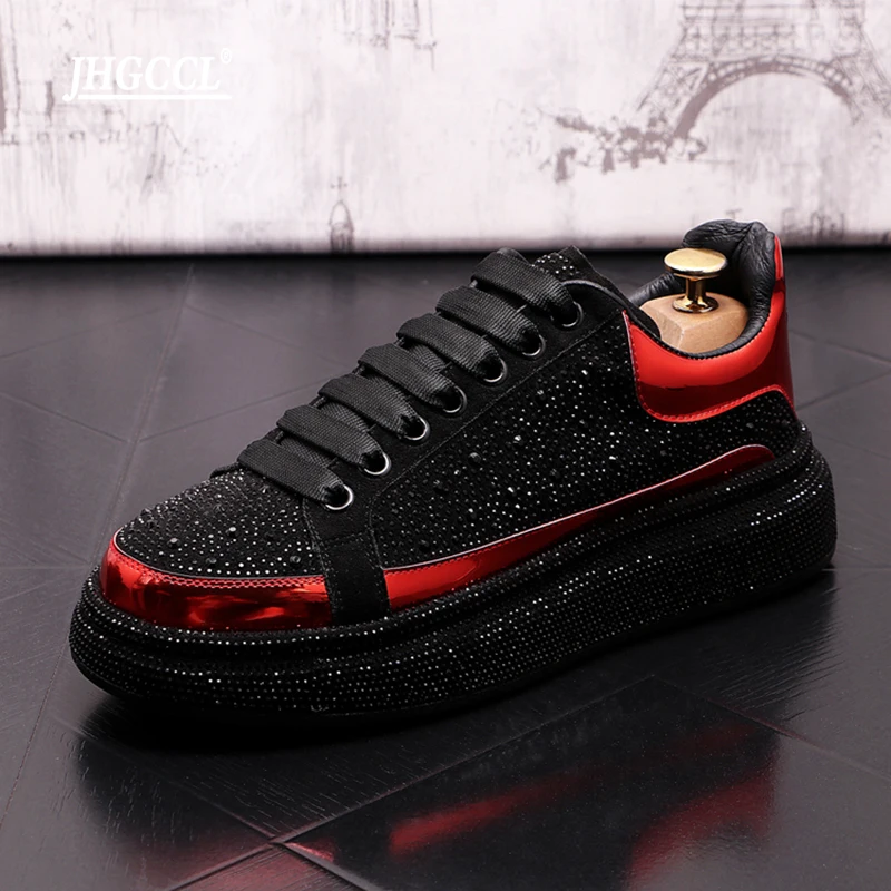 Rhinestone Luxury Designer Sneakers For Men Punk Hip Hop Platform Casual Shoes Trainers Chaussure Homme A6