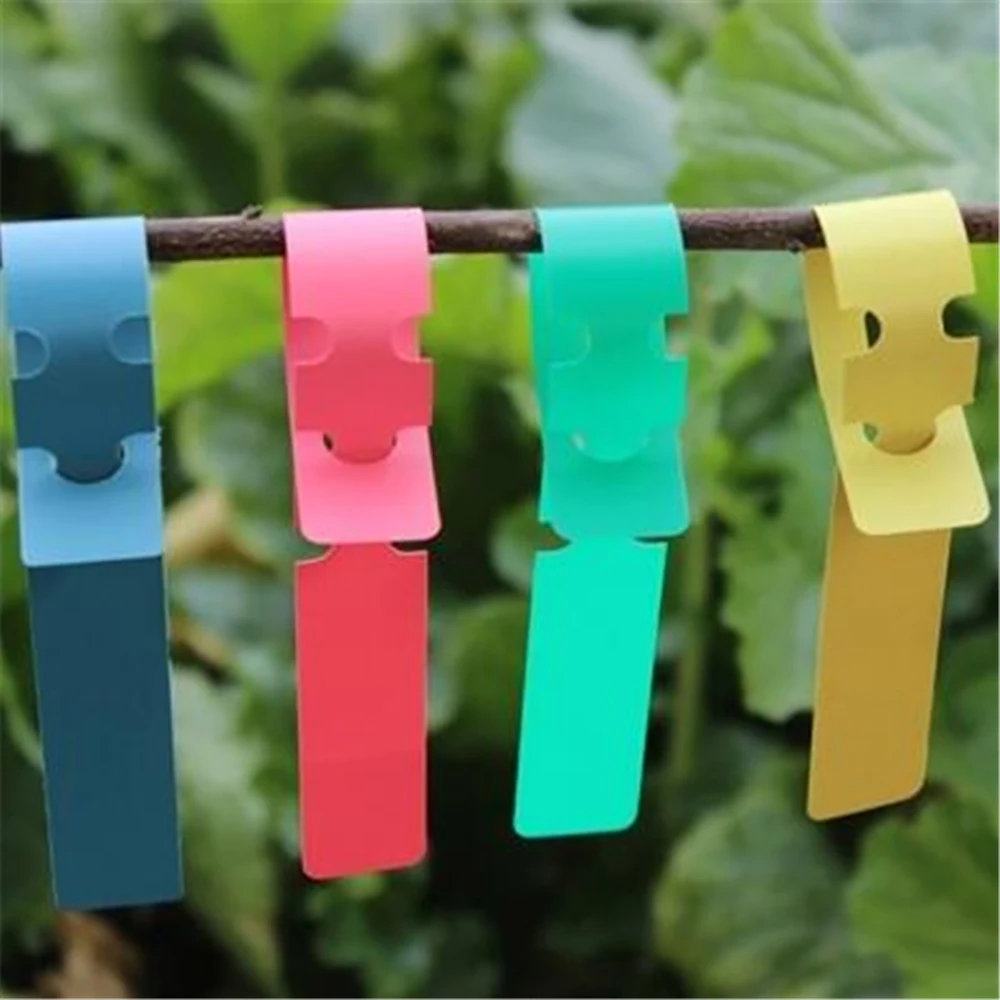 50pcs-pack Plastic Durable Plant Hanging Tags UV resistant Nursery Gardening Labels Ring set of tags flowers plant tags GT058