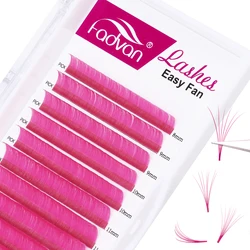 FADVAN Pink Easy Fan Bloom C/D Curl 8-14/1520mm Lashes Austomatic Flowering Eyelash Extension Fast Self-Making Volume Lashes