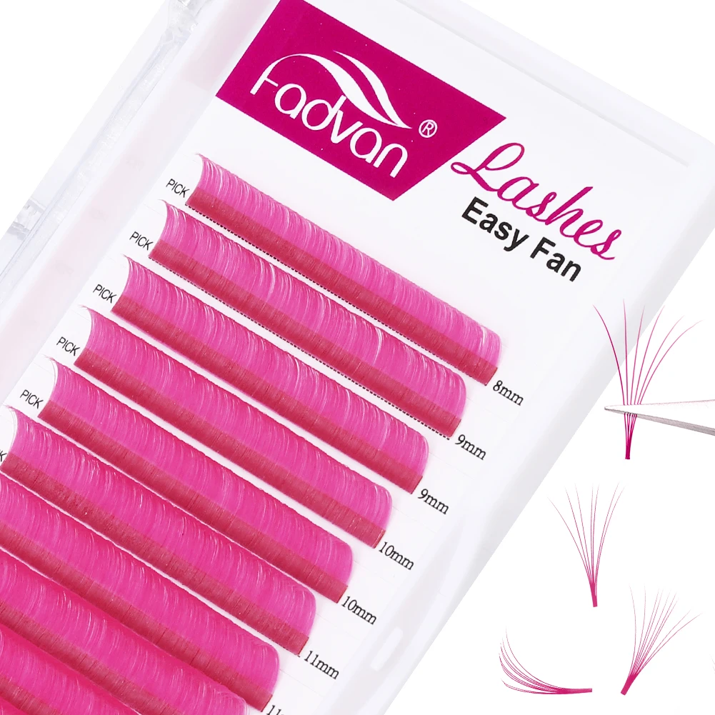 FADVAN Pink Easy Fan Bloom C/D Curl 8-14/1520mm Lashes Austomatic Flowering Eyelash Extension Fast Self-Making Volume Lashes