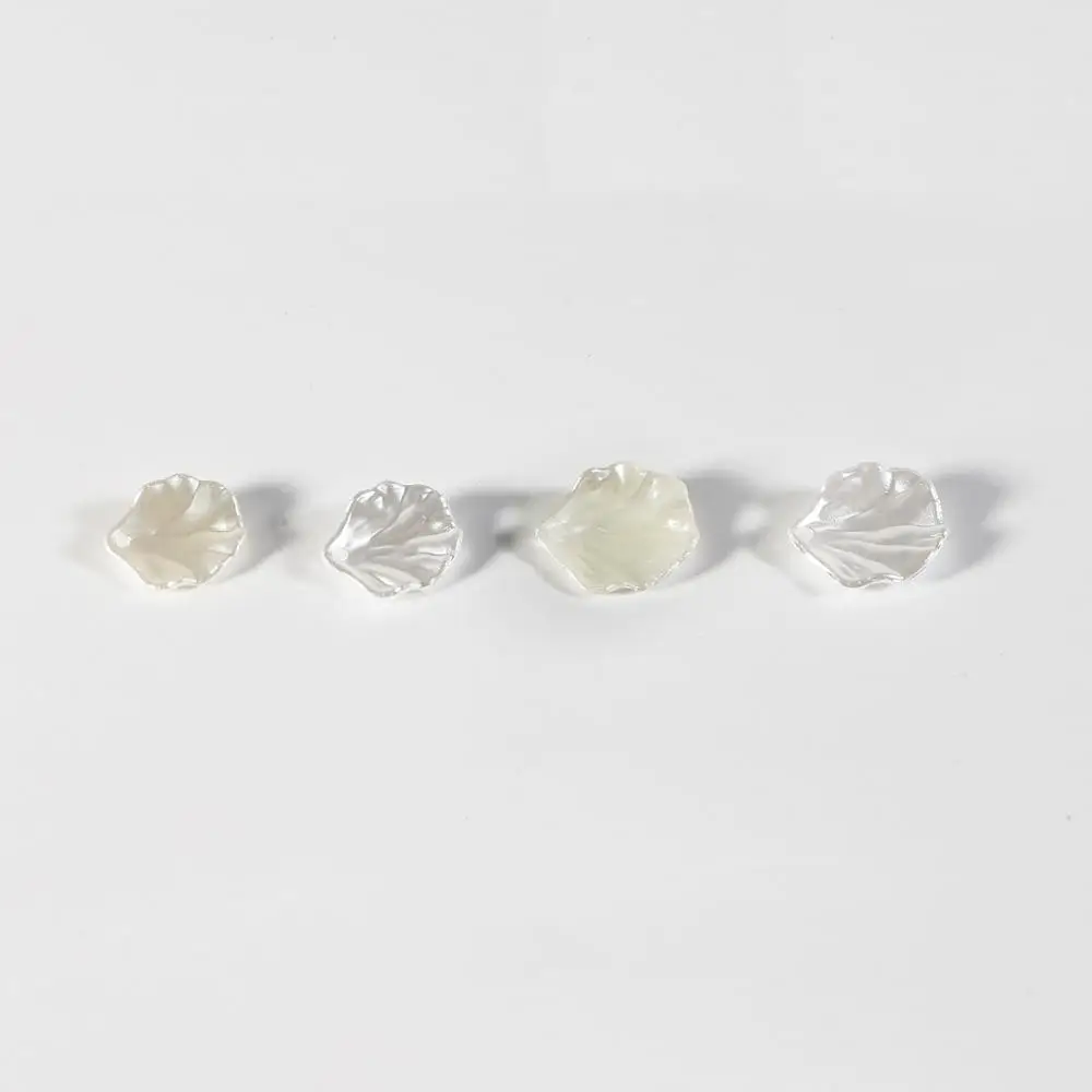 White Acrylic Leaf Petals Flower Frosted Acrylic Spacers Beads For Hair Wedding Earrings DIY Makeing Accessories