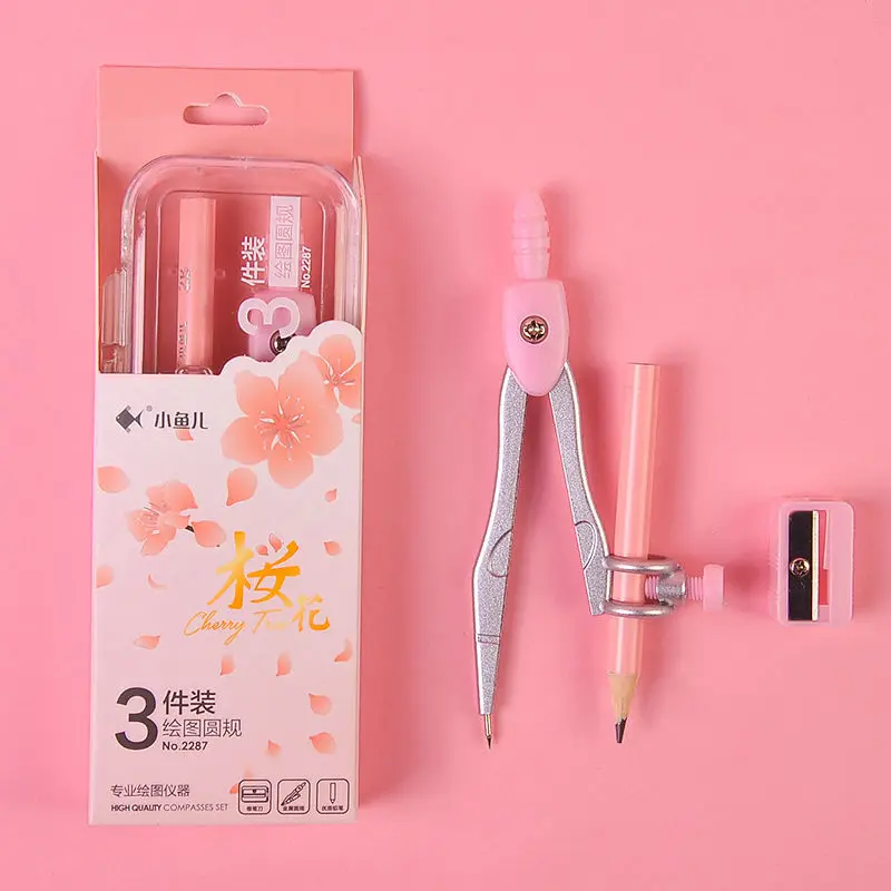 8 In 1 Professional Drawing Compass with 0.7mm Lead Refill Math Geometry Tools Circle School Supplies Stationery Set for Student