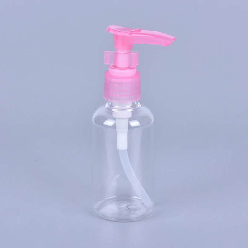 5PCS 75ml Plastic PET White/pink Press Pump Spray Lotion Bottles Cosmetic Sample Containers Travel Liquid Cream Fill Vials