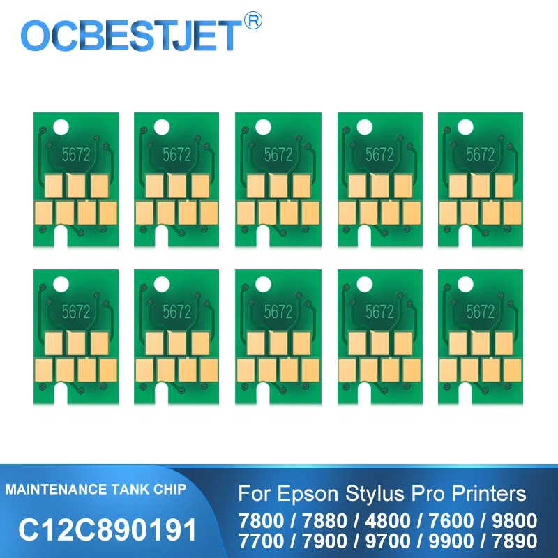 Puce Précieuse d\'Encre Déchet, pour Epson 4800, 4880, 7600, 7700, 7800, 7880, 7890, 7900, 9600, 9700, 9800, 9880, 9890, 9900, C12C890